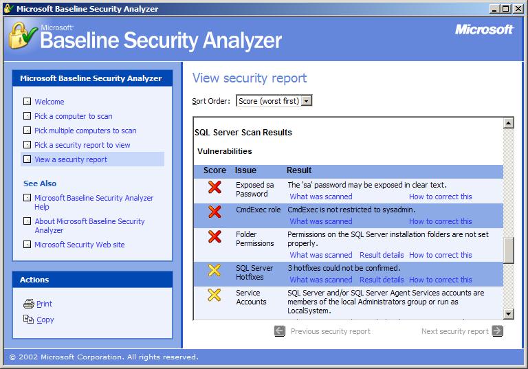 What Does The Microsoft Baseline Security Analyzer Do