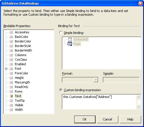 binding source interface content with error